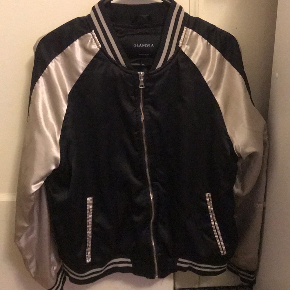 Gold/black bomber jacket